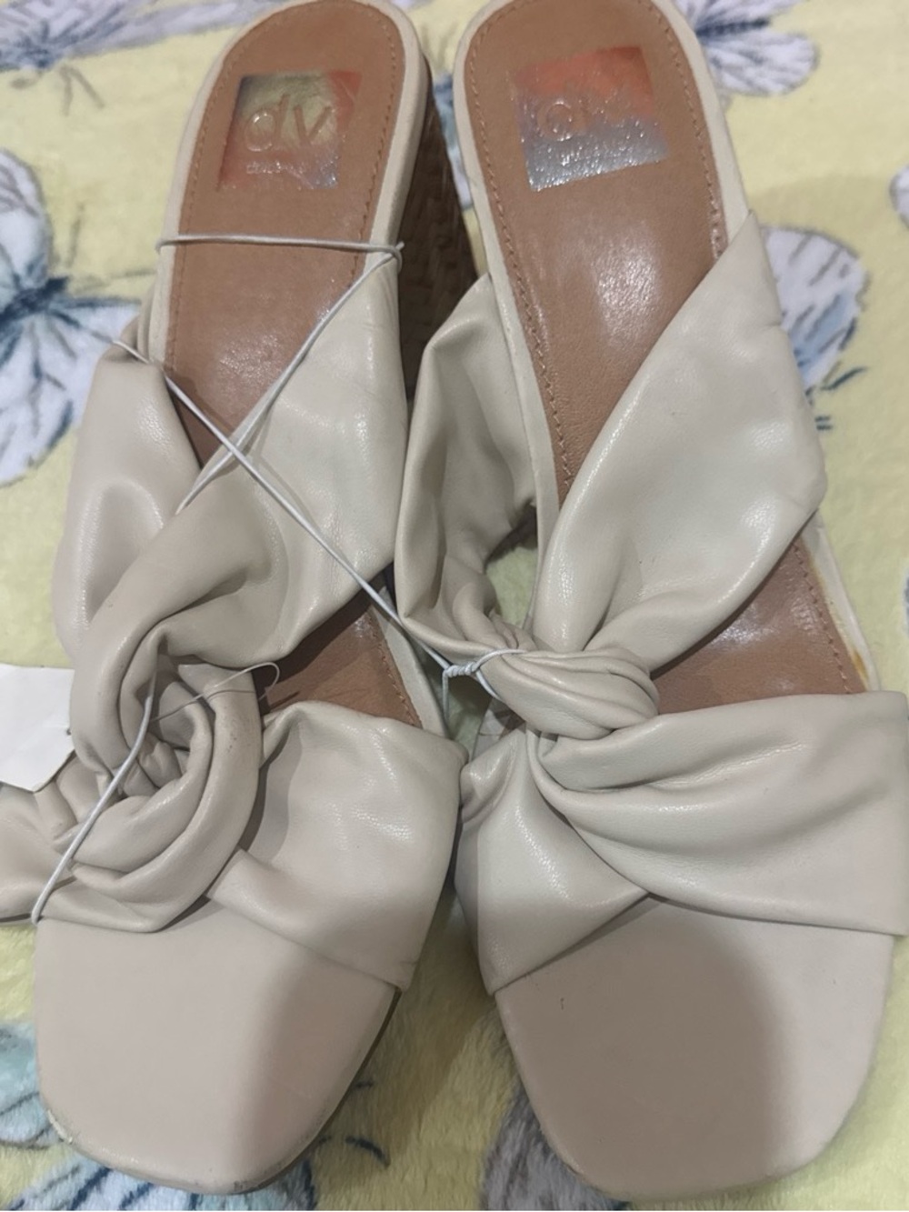 DV by Dolce Vita Beige Knot-Front Slip-On Mules